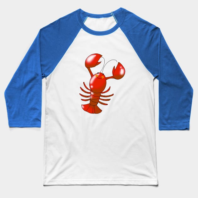 cute red lobster Baseball T-Shirt by cartoonygifts